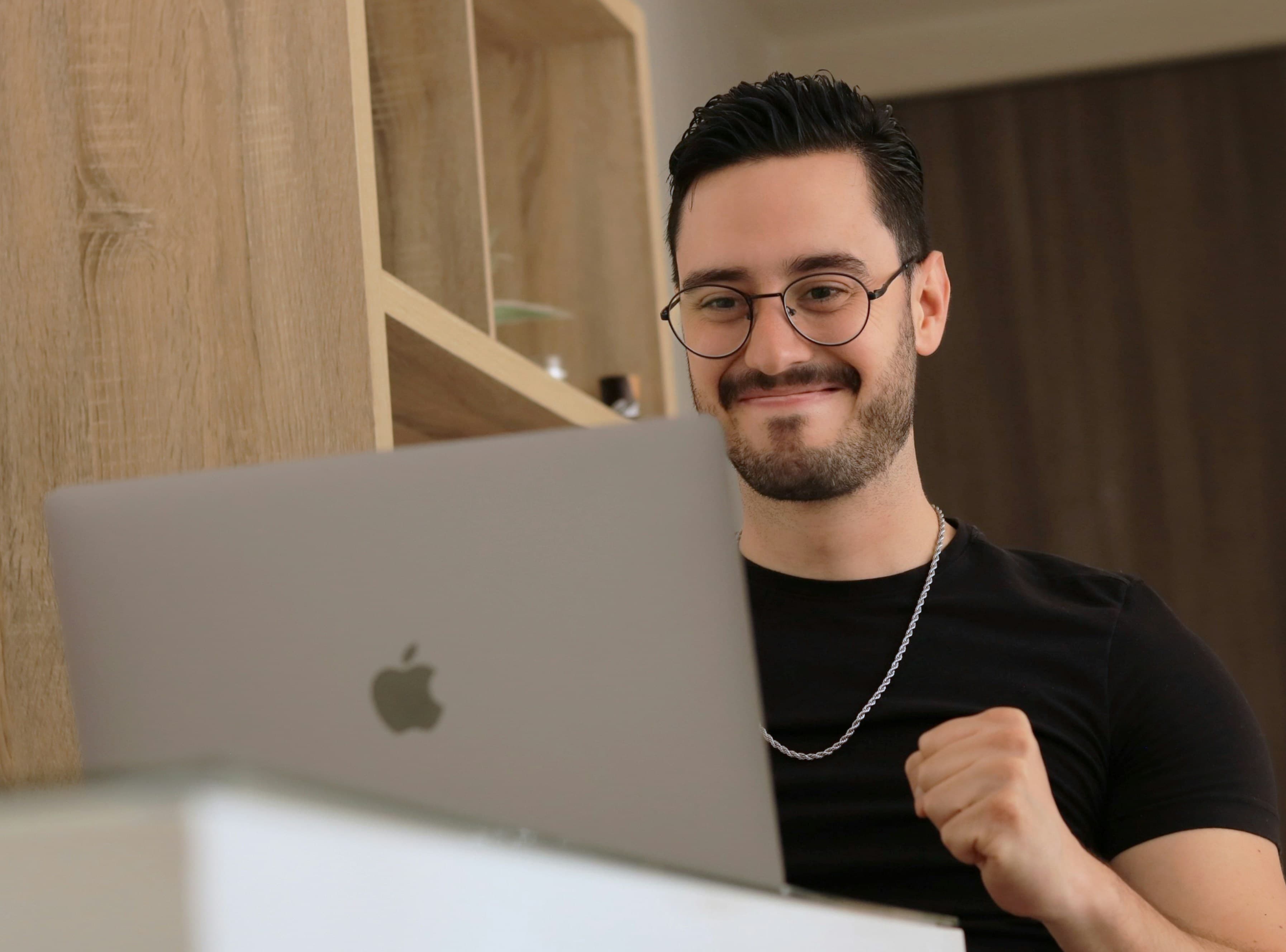 Learner working on a laptop