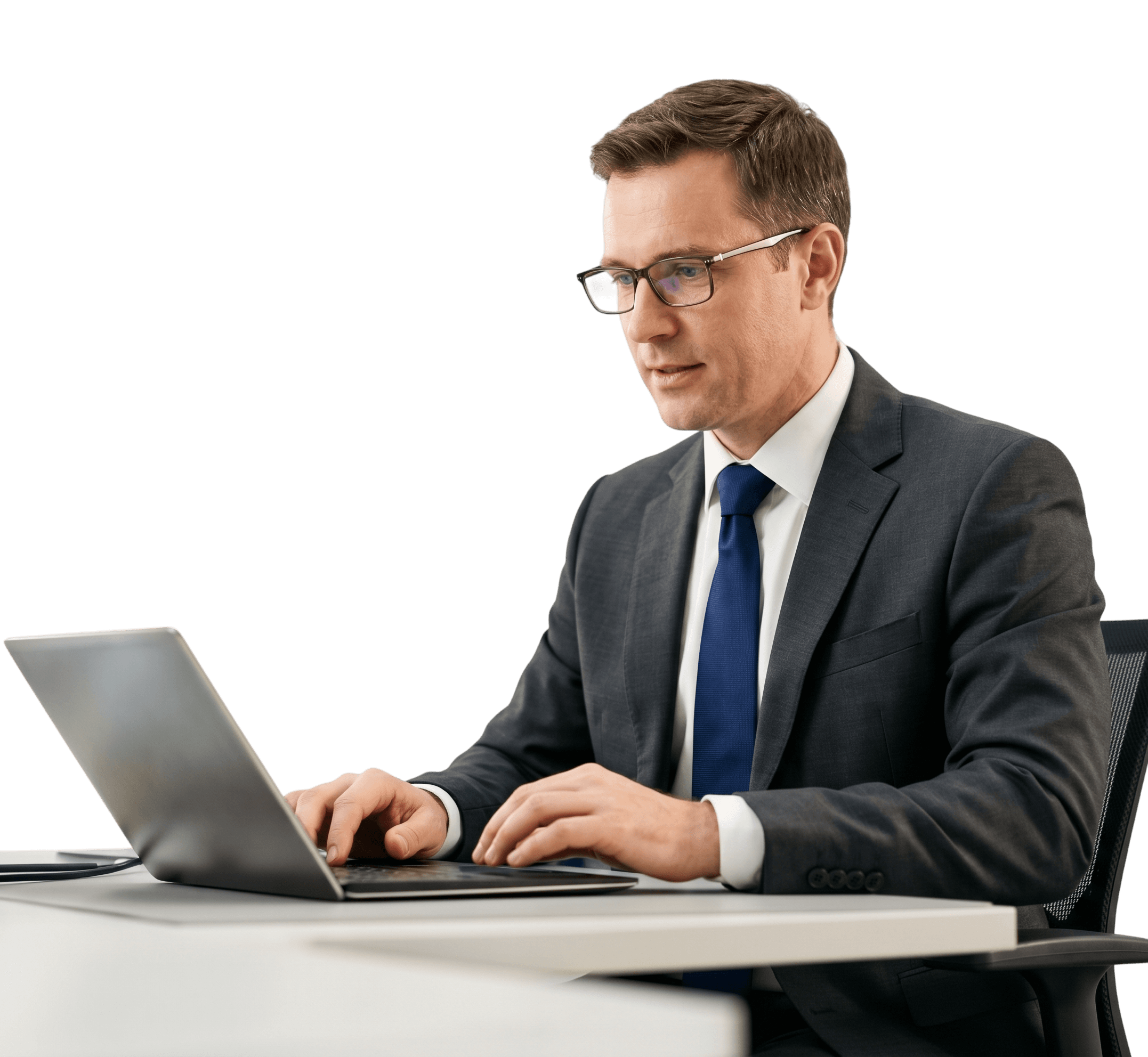 Professional working on a laptop